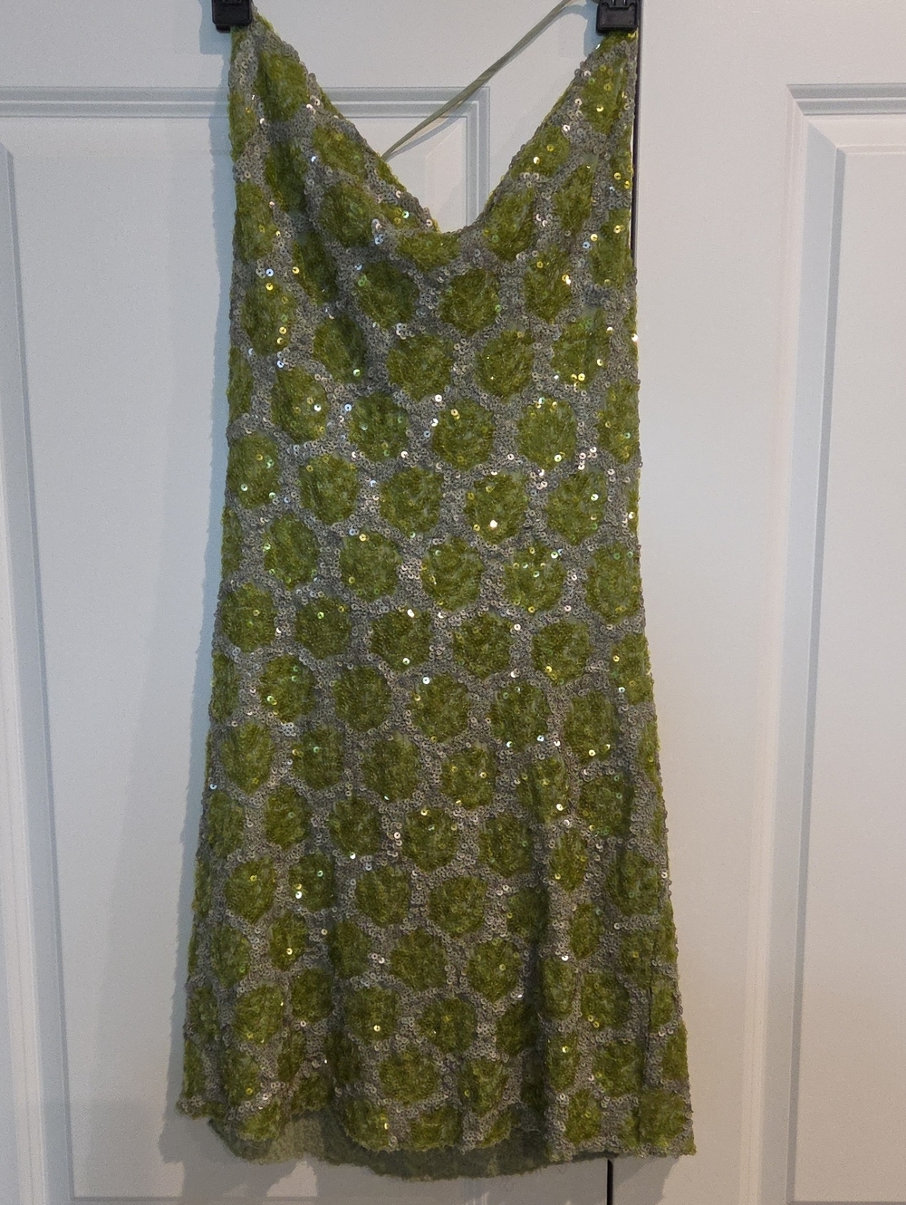 Blank NYC Olive Green Sequin Floral Mini Dress